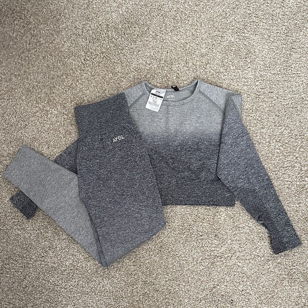 AYBL Charcoal and Light Gray Ombre Set (Top & Bottom)